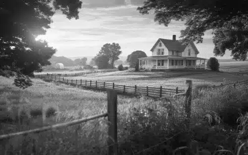 a house in a field