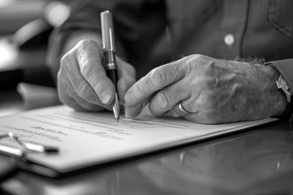 signing paper
